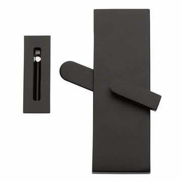 Emtek 222202 Modern Rectangular Barn Door Privacy Lock and Flush Pull with Integrated Strike